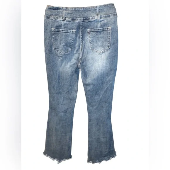KanCan Flare Jeans With Frayed Hem, Size 15/31 - Picture 2 of 5